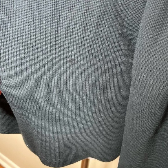 Michael Kors Quarter Zip Pullover Mens MEDIUM Navy Blue Elbow Patch Waffle Knit - Picture 3 of 7